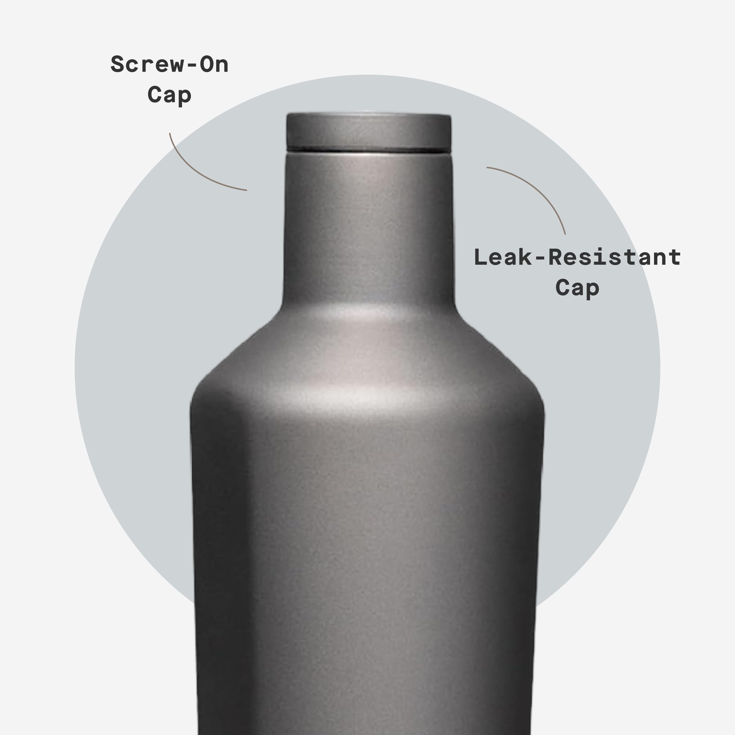 Corkcicle in car cupholder showing travel-friendly, cupholder-fit benefit