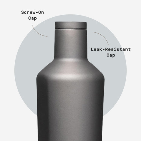 Corkcicle in car cupholder showing travel-friendly, cupholder-fit benefit