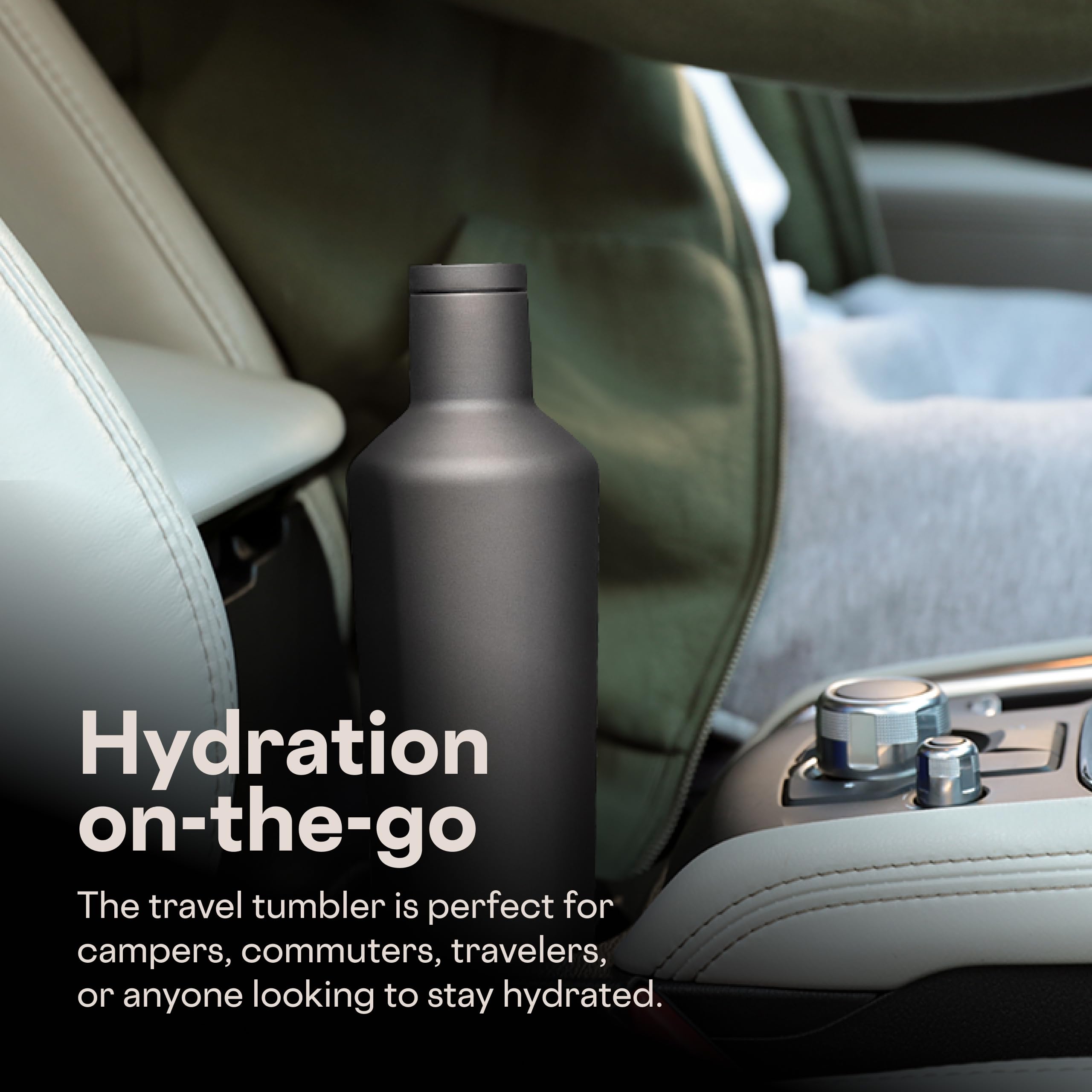 Corkcicle held in hand illustrating 25 oz scale and comfortable carry