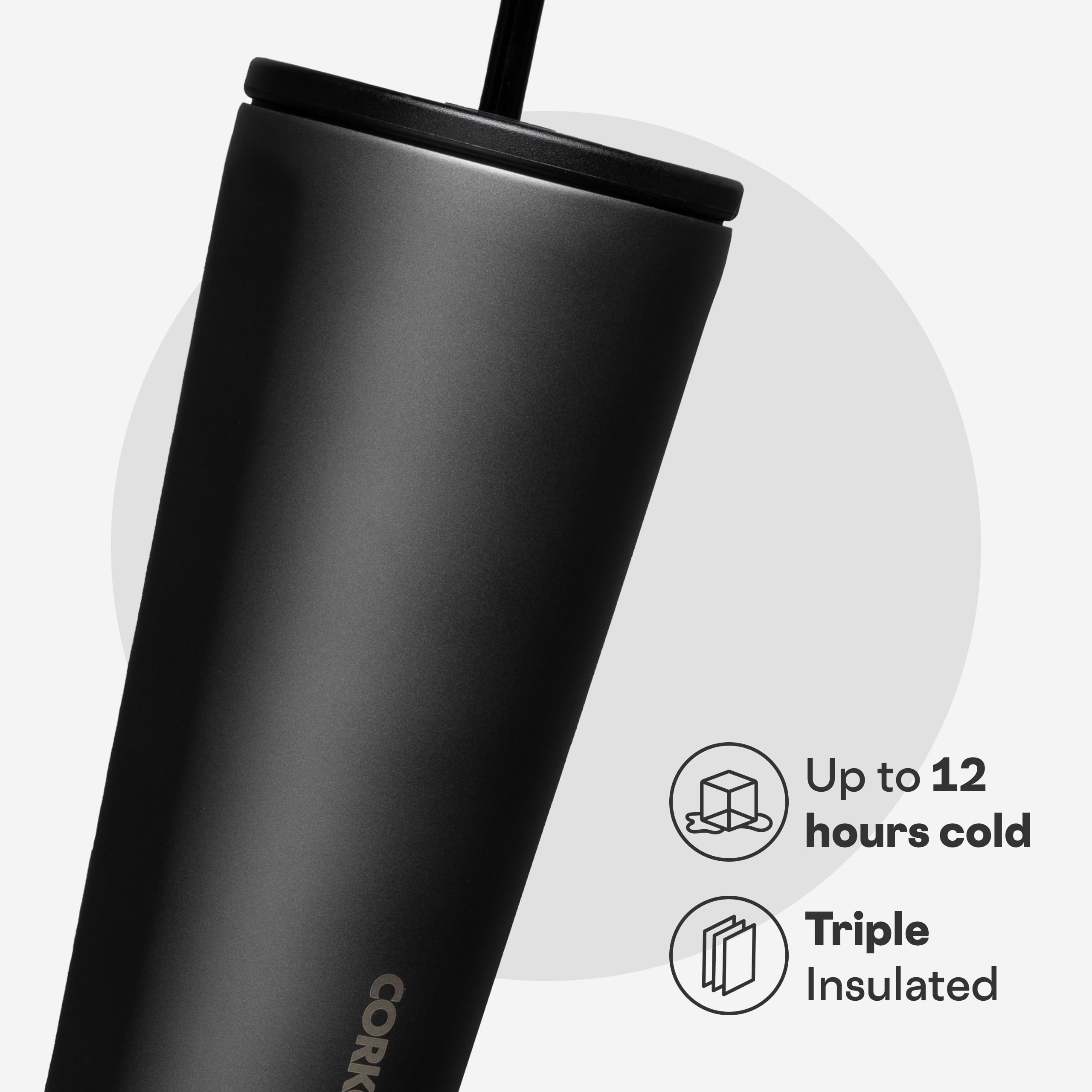 Corkcicle flexible straw tab image highlighting comfortable sipping
