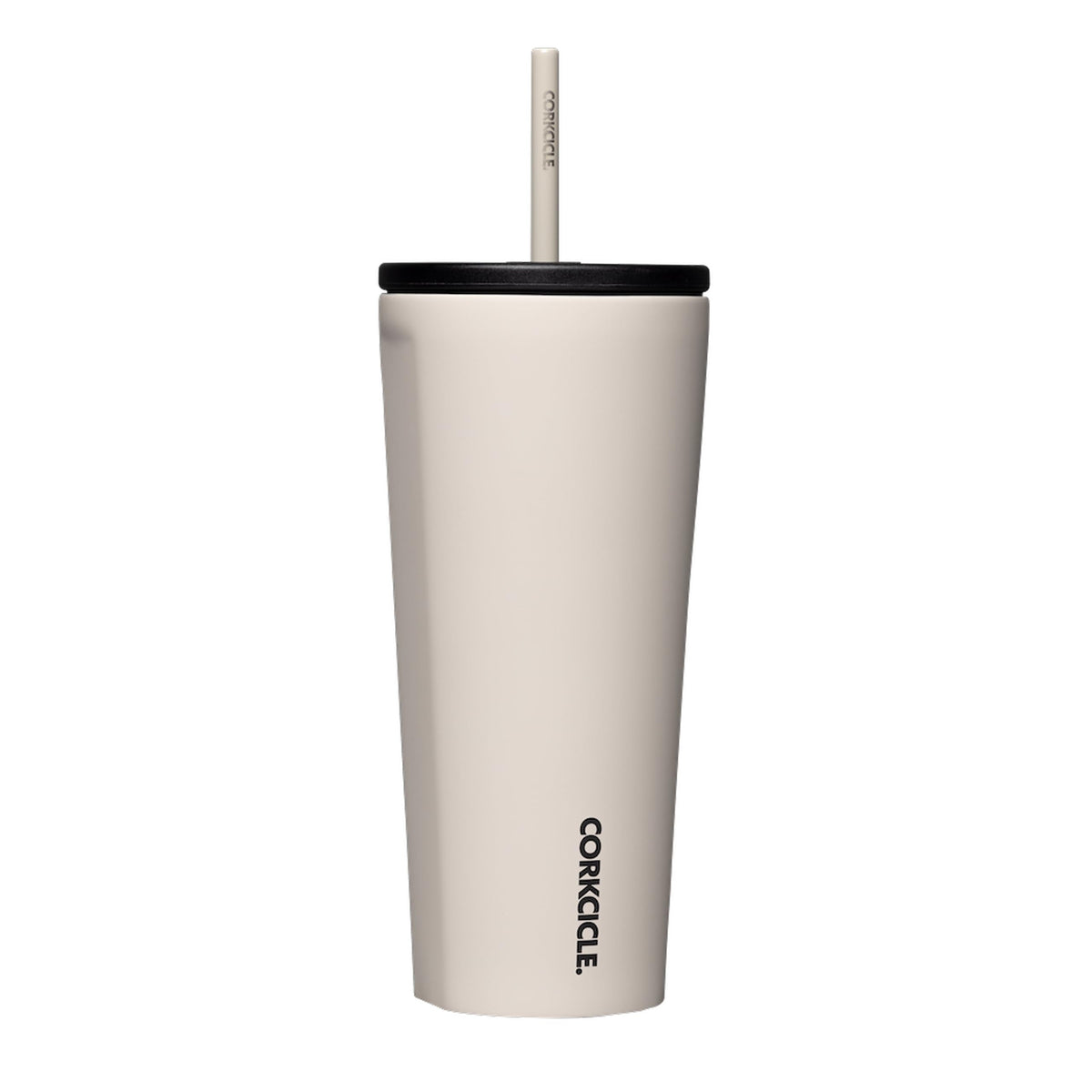 Corkcicle Cold Cup front view showing Latte finish and sleek silhouette for style