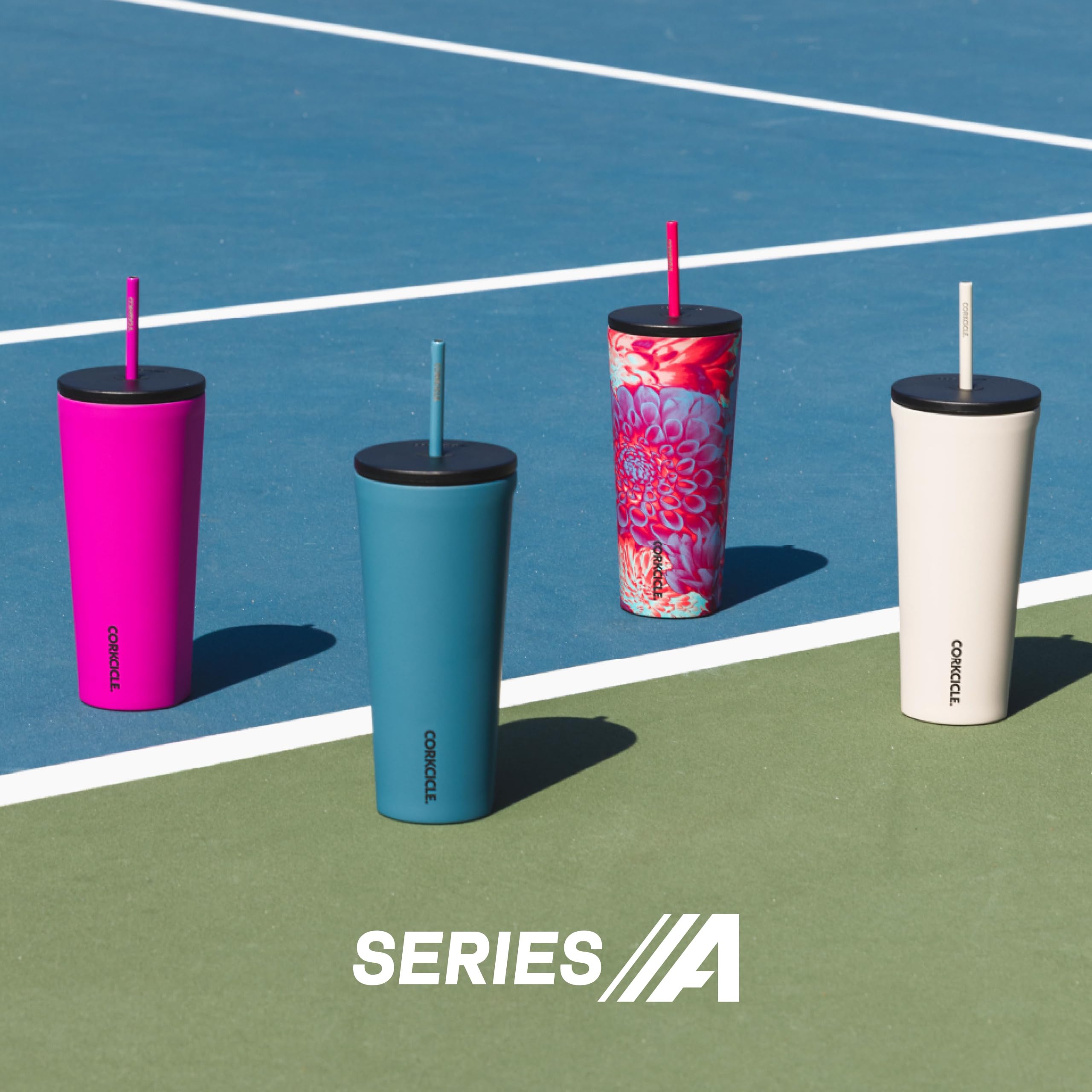 Corkcicle Cold Cup filled with iced coffee illustrating cold retention benefit