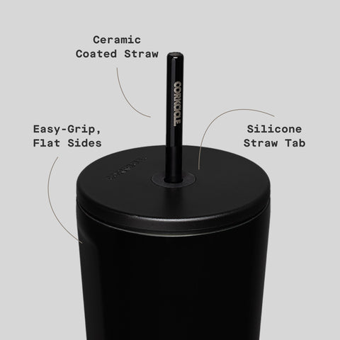Corkcicle Matte Black silicone base displayed for non-slip stability