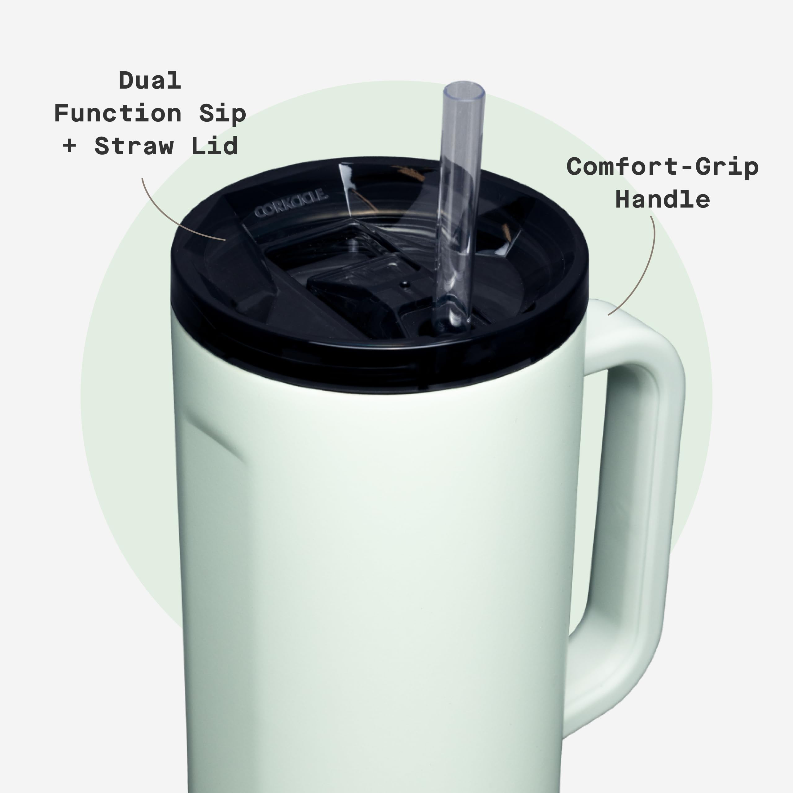 Corkcicle Cruiser top view with open lid showing easy fill access