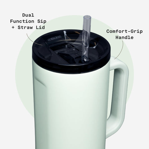 Corkcicle Cruiser top view with open lid showing easy fill access