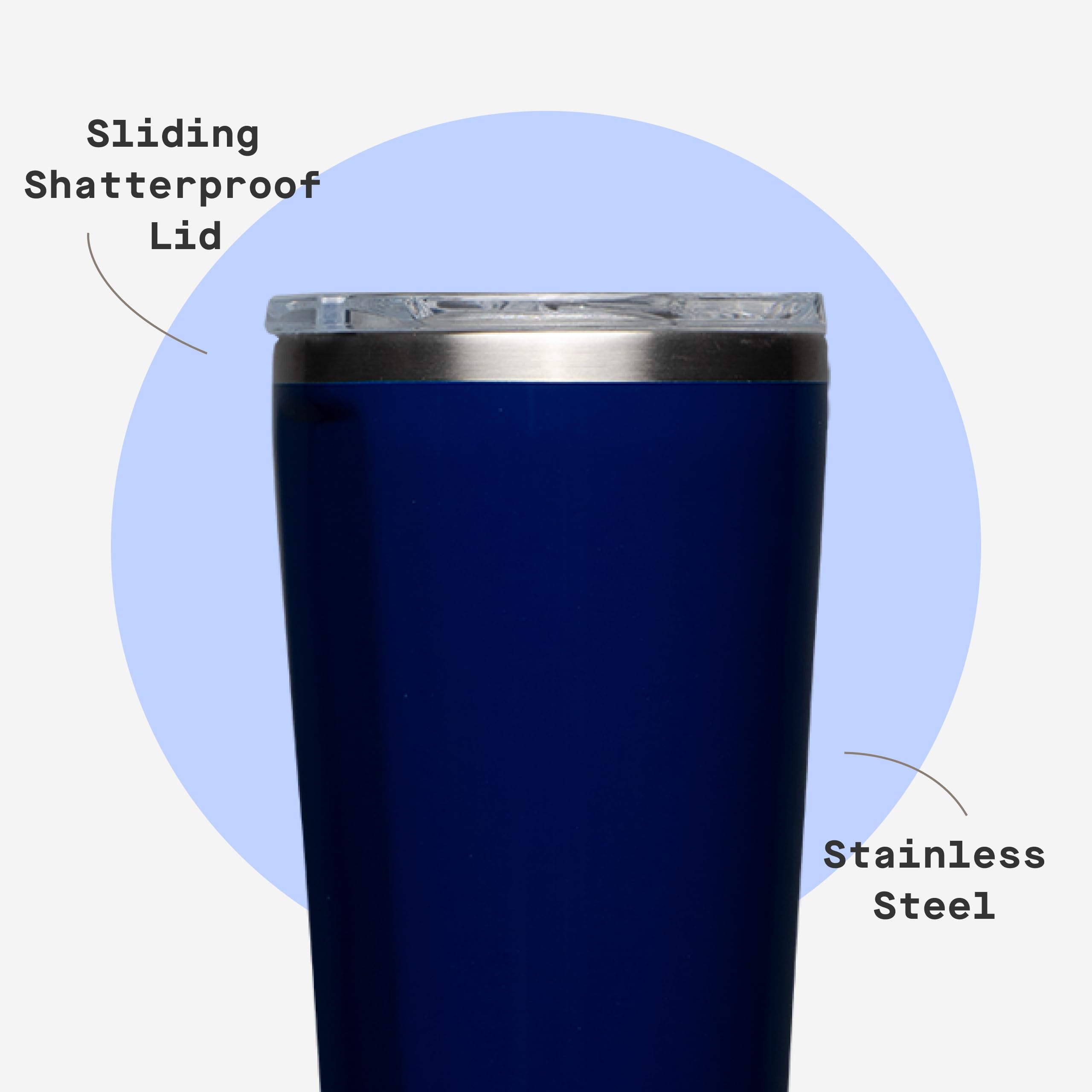Corkcicle cross-section illustrating triple-wall insulation for longer temperature retention