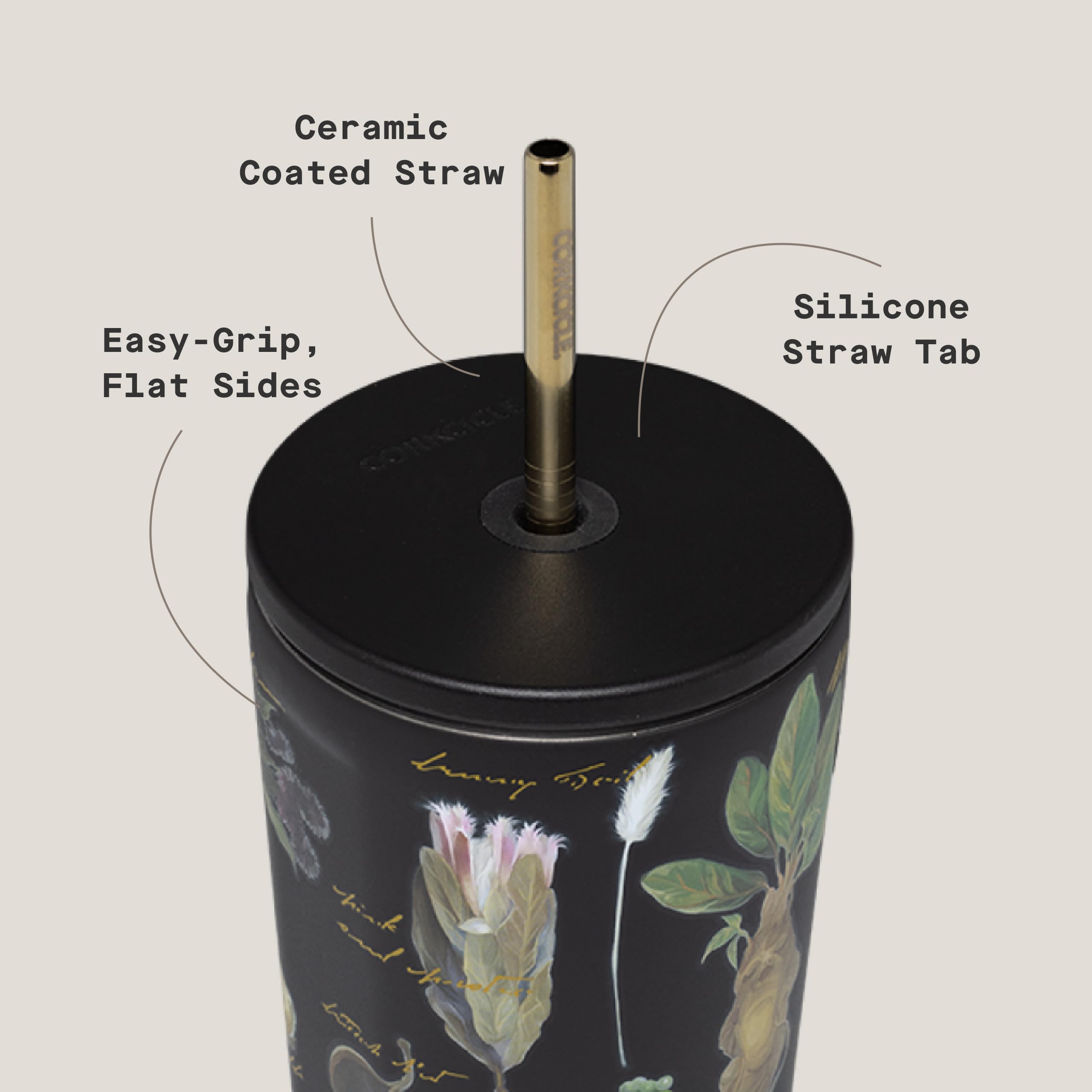 Corkcicle silicone bottom close-up preventing slips and protecting surfaces