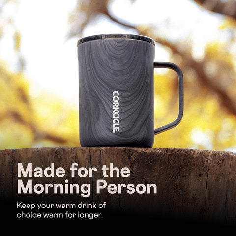 Corkcicle in use commute scene showing warm drink retained during travel
