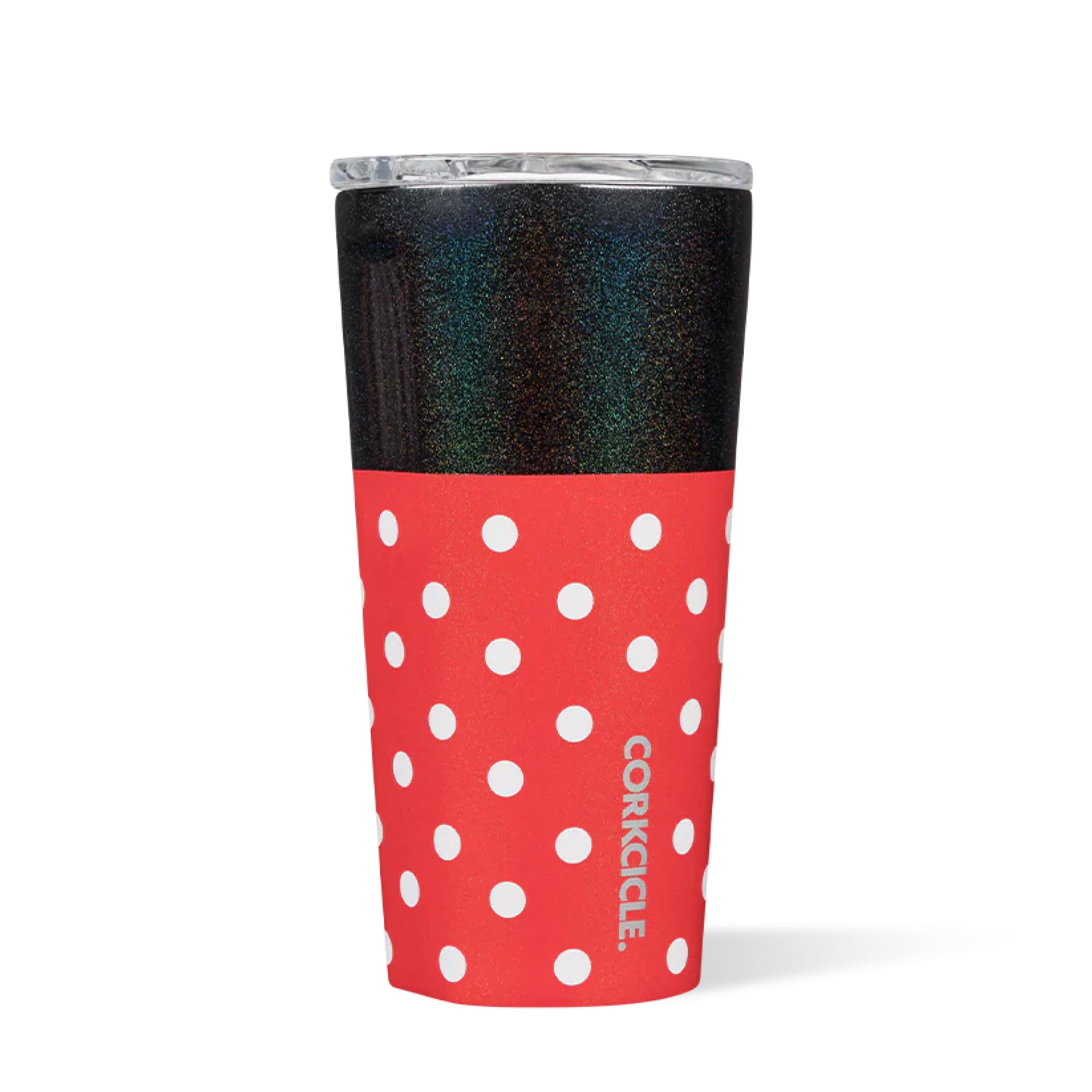 Corkcicle front view showing Minnie Mouse design and capacity benefit