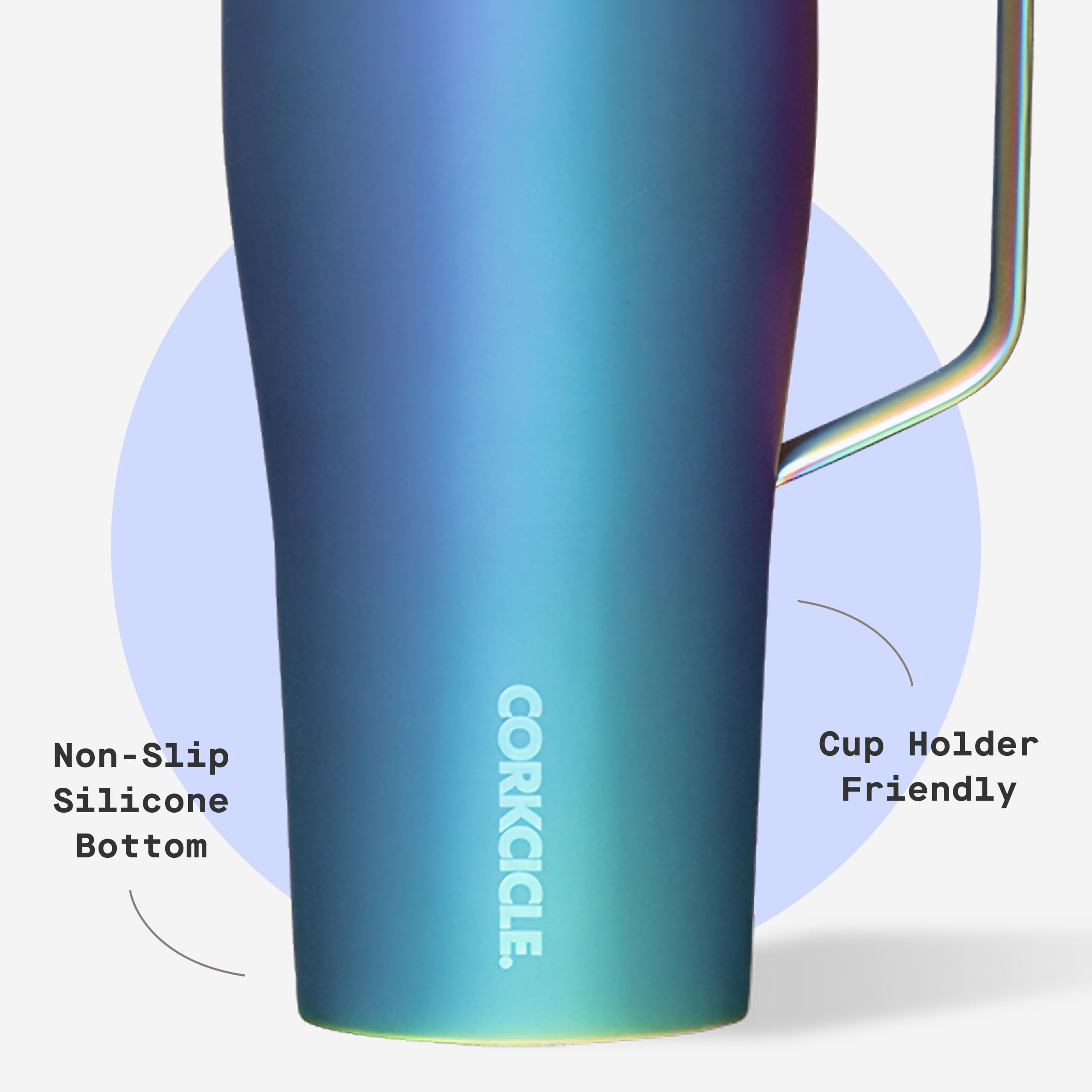 Corkcicle held in hand showing 30 oz capacity and everyday practicality