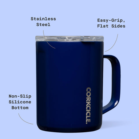 Corkcicle silicone base shot illustrating non-slip stability on desks and countertops