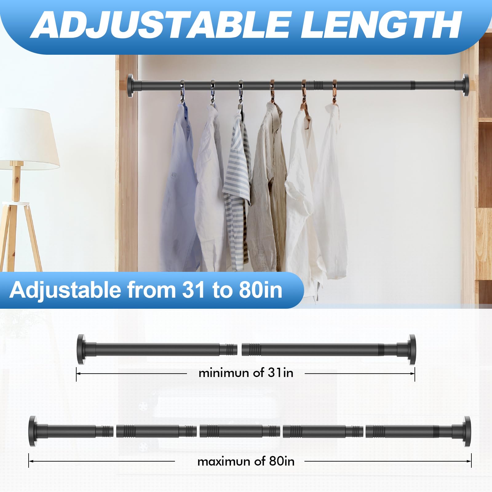 CorkLatta rod installed in shower providing stable curtain support