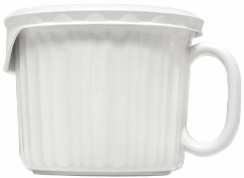 CorningWare close-up of stoneware texture, shows stain resistance benefit