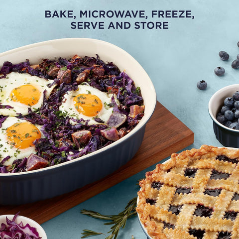 CorningWare glass lid detail illustrating tight fit and oven-to-table convenience