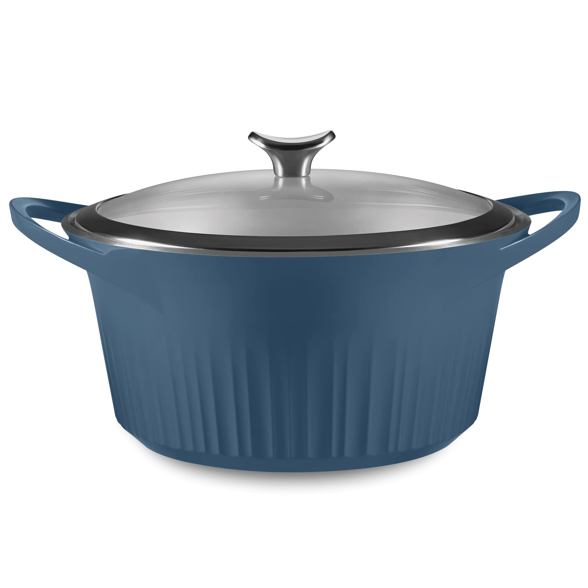 CorningWare QuickHeat front view showing sleek pot and lid for attractive serving