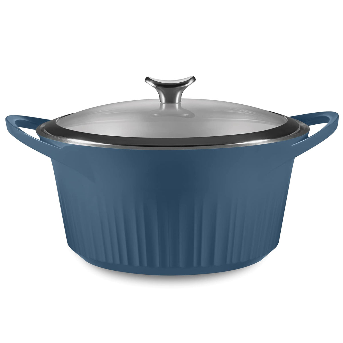 CorningWare QuickHeat front view showing sleek pot and lid for attractive serving