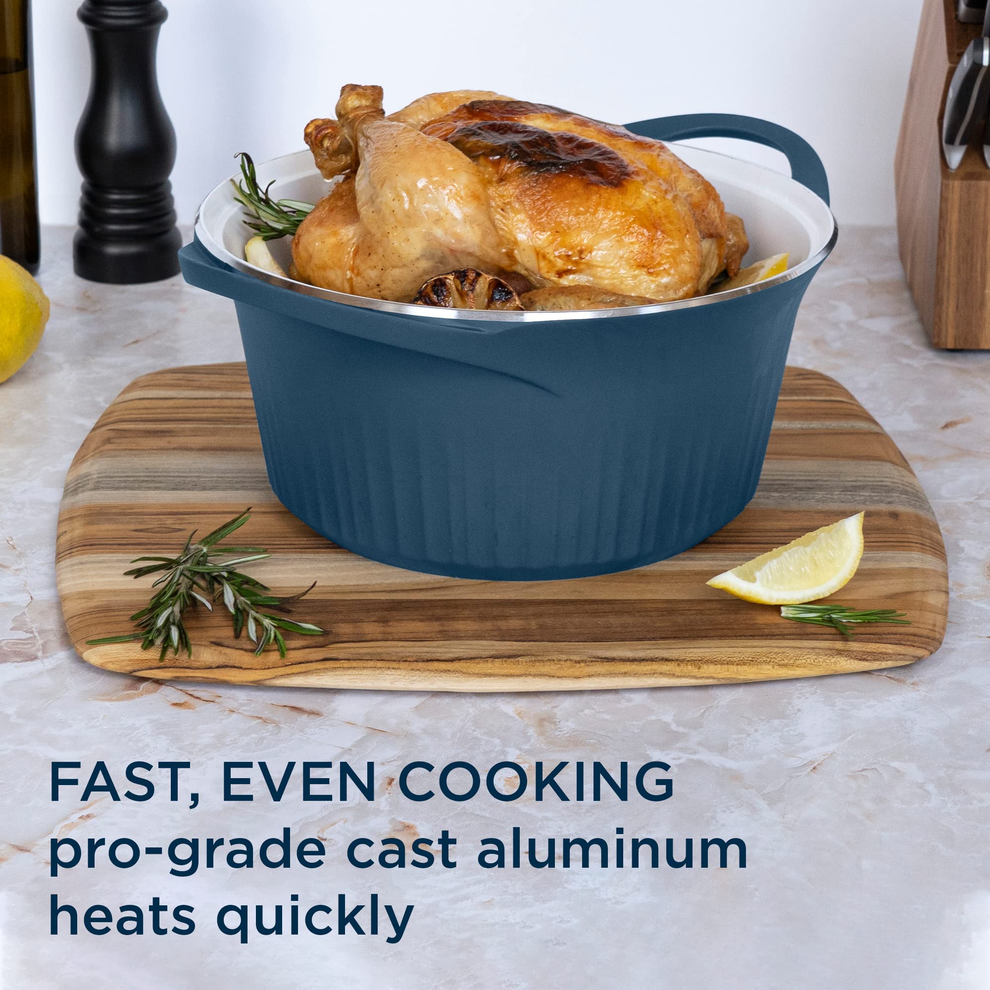 CorningWare QuickHeat nonstick ceramic interior close detail for simple cleanup