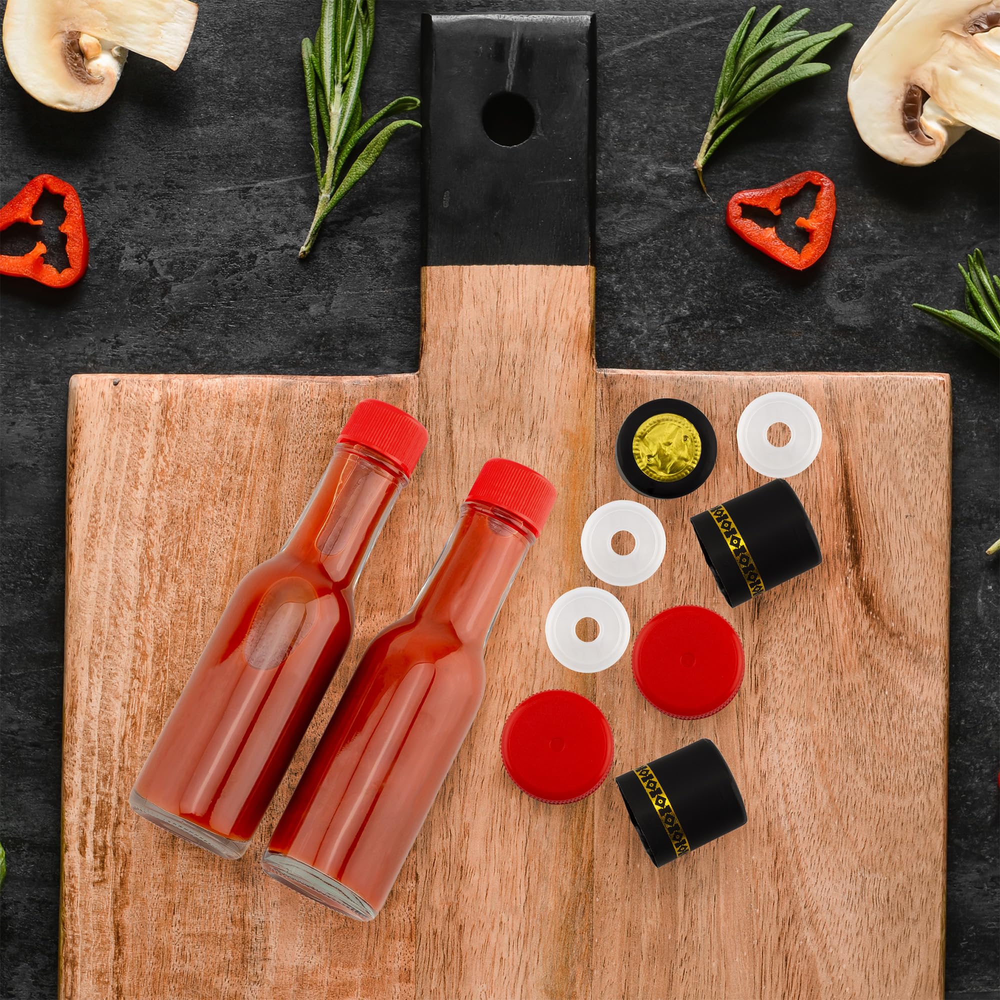 Black shrink band detail on Cornucopia Brands bottle providing tamper-evident finish