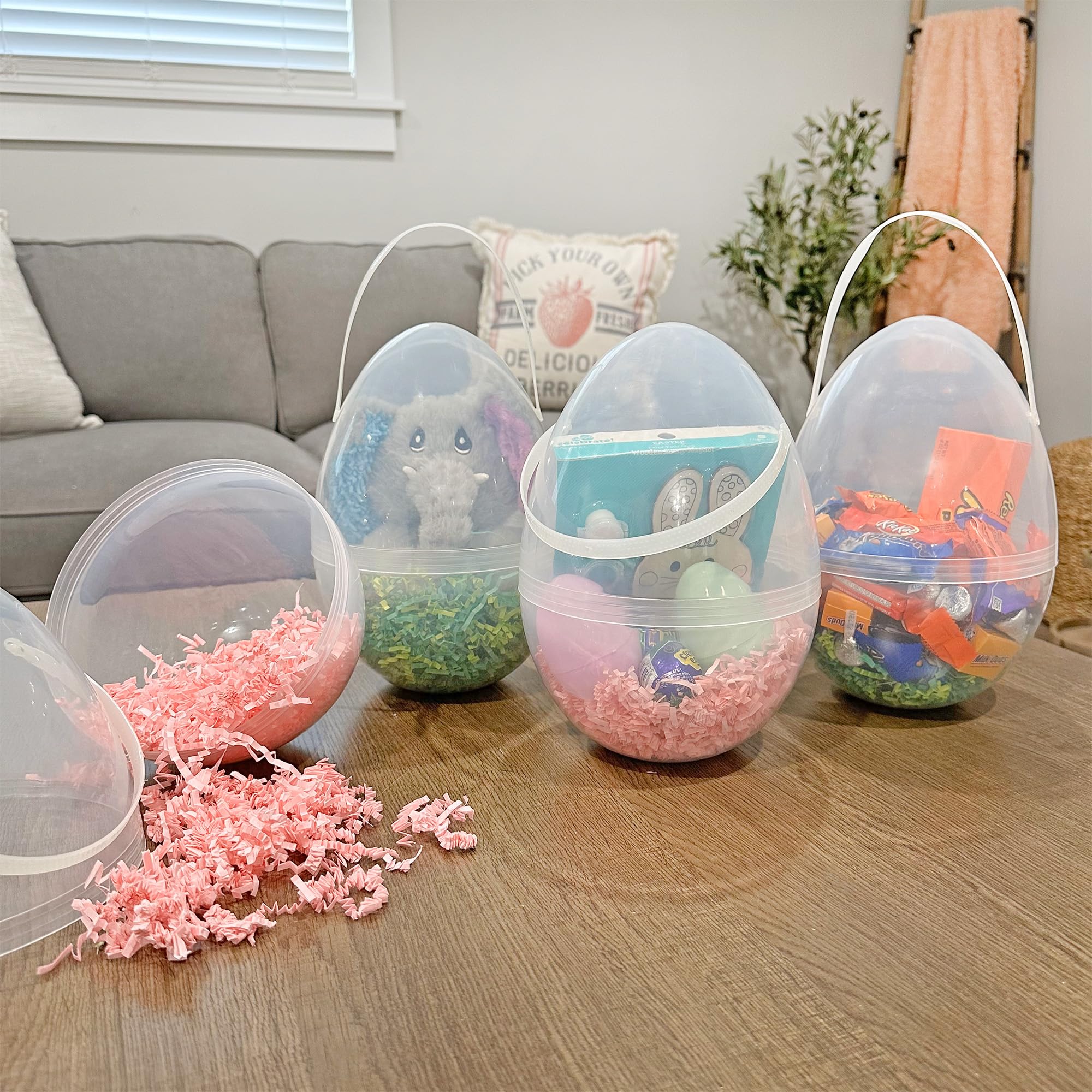 Cornucopia Brands egg halves separated to show snap-top assembly and easy filling