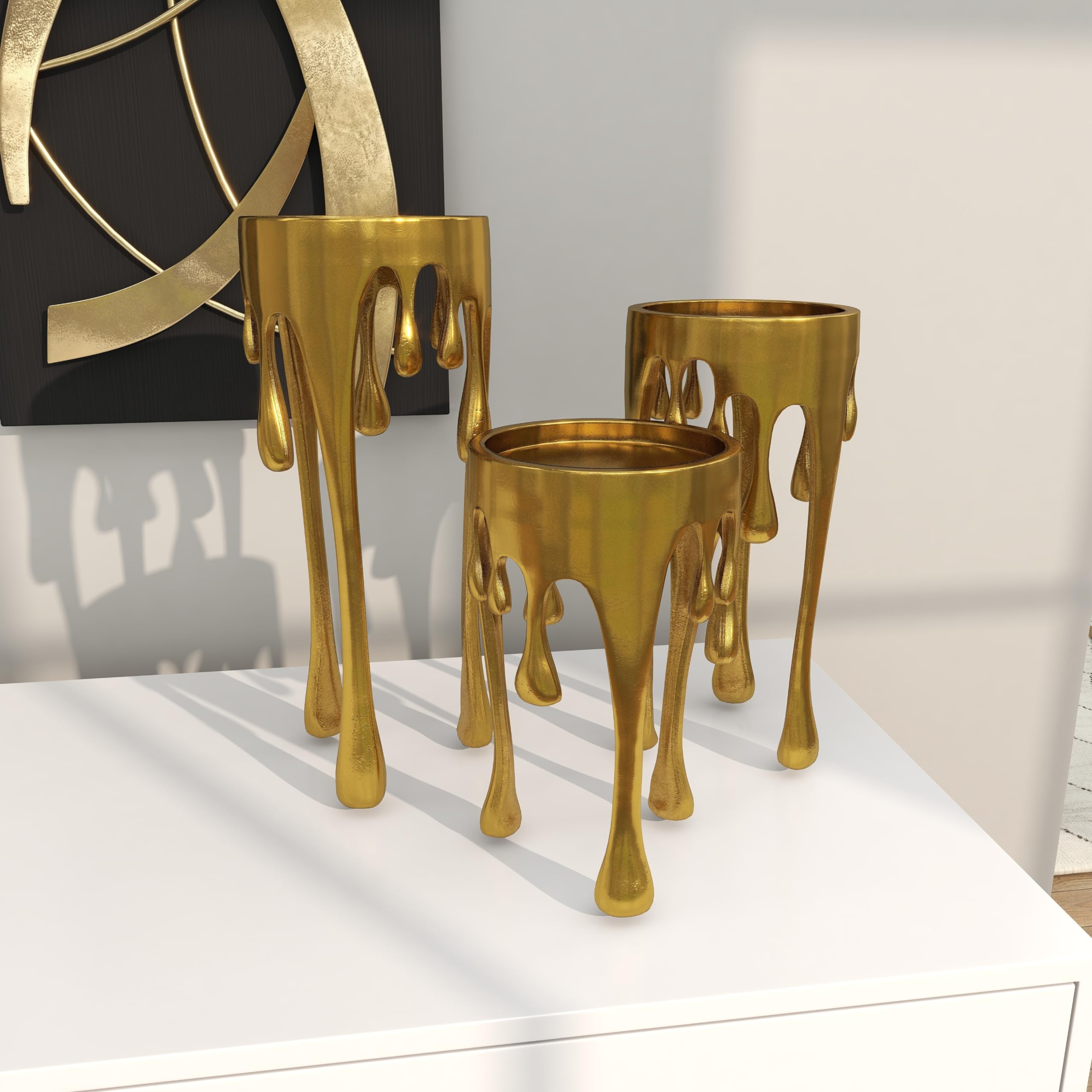 CosmoLiving polished gold finish close-up revealing metallic sheen and visual warmth