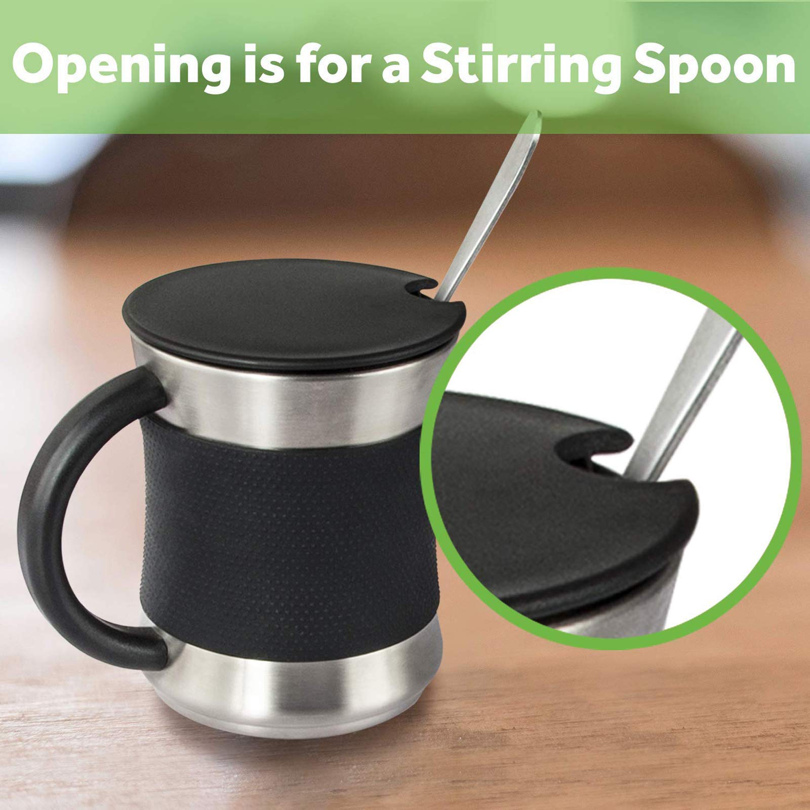 Cosori wide mouth 17 oz mug demonstrating easy pouring and comfortable sipping
