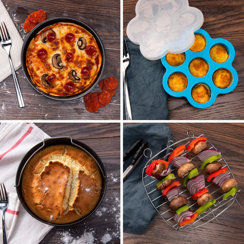 Cosori egg bites mold with lid holding shaped egg bites for portioned breakfasts