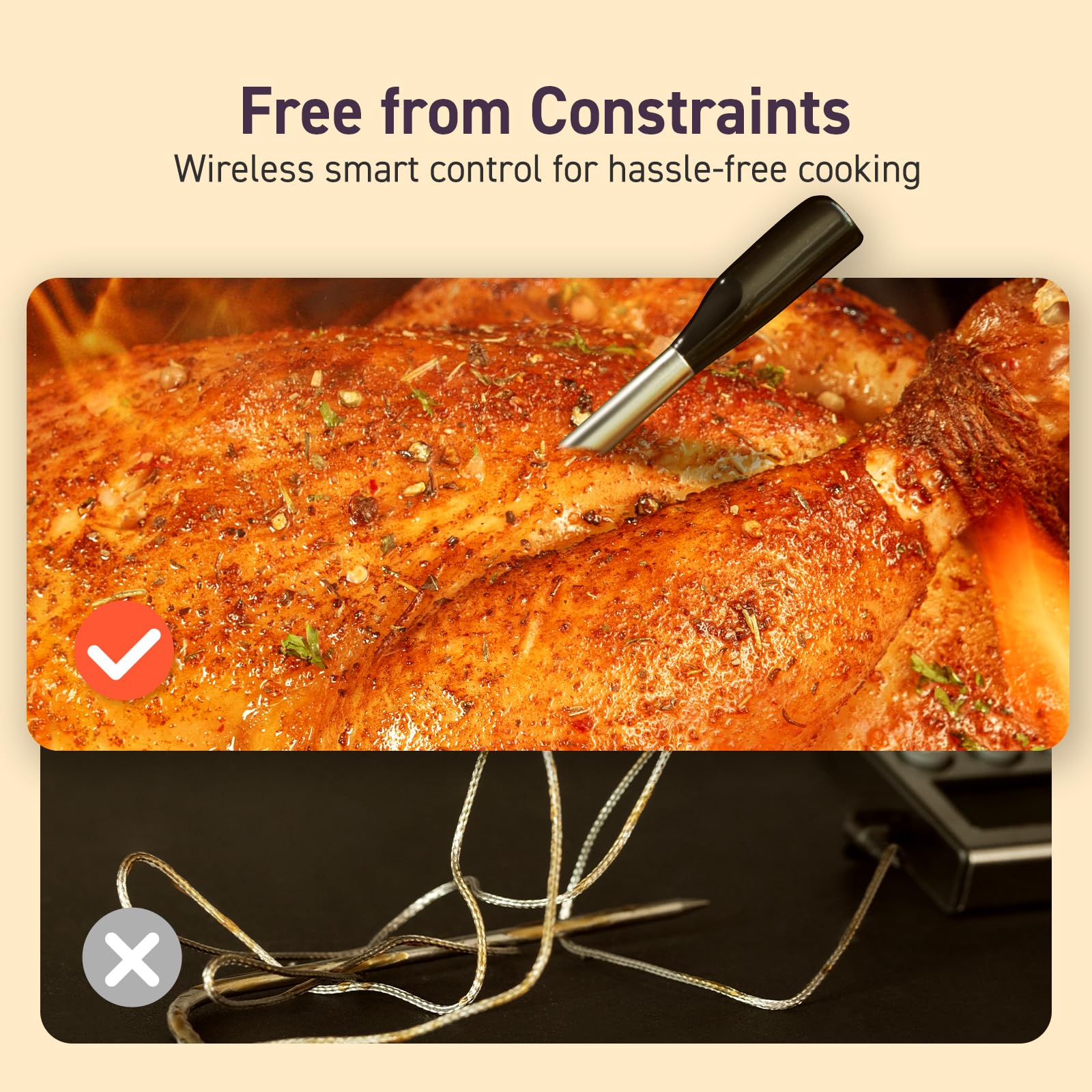 Cosori retail packaging with probes and charging cable, ready as a gift for cooks