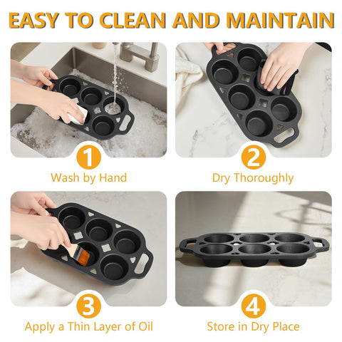COSORM hand drying and oiling pan showing simple care to protect seasoning benefit