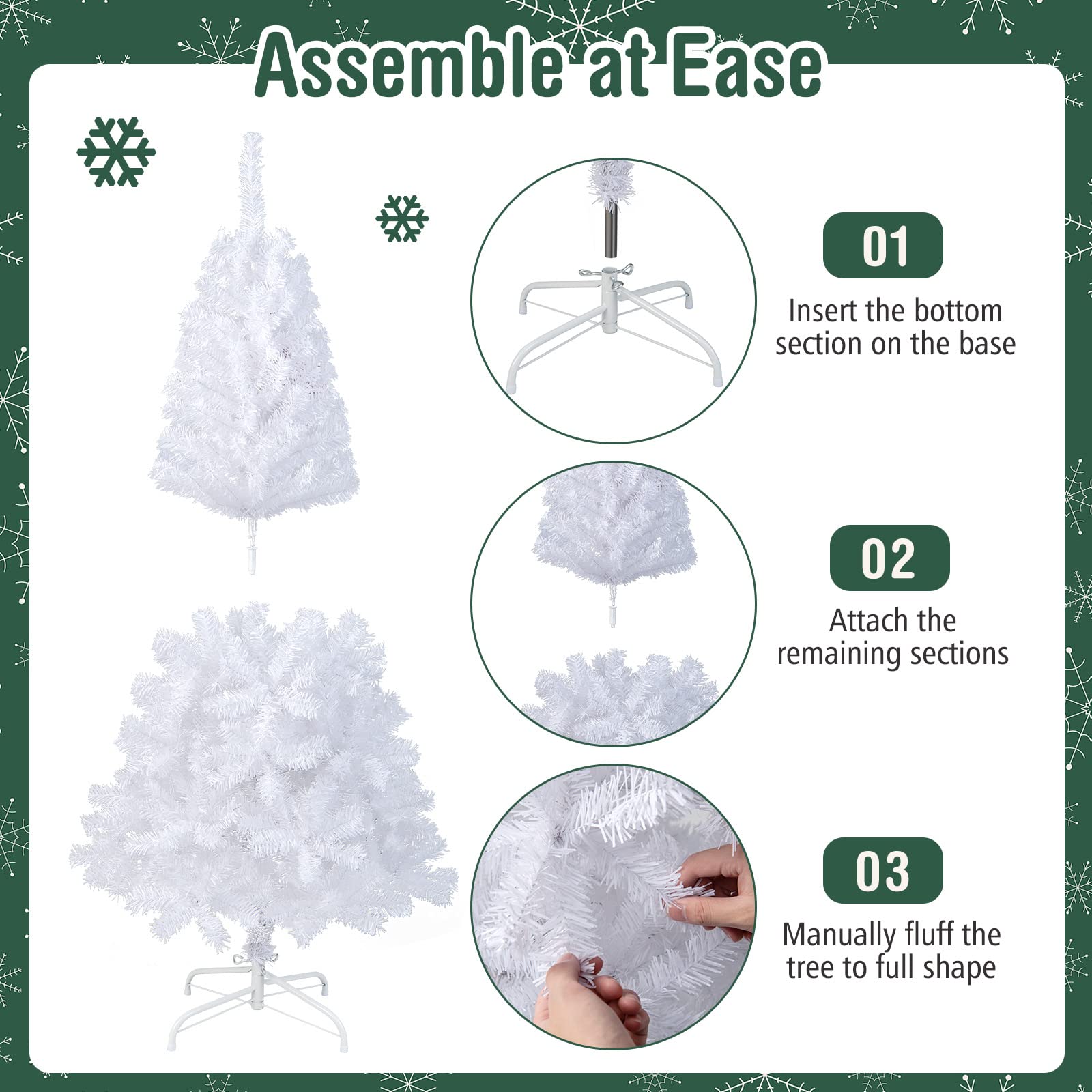 COSTWAY unlit tree decorated with ornaments showing customization potential