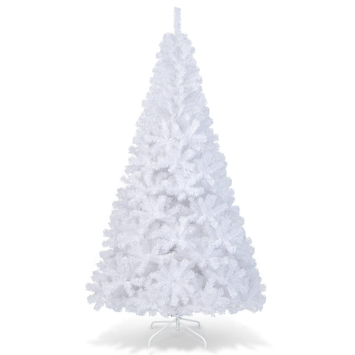 COSTWAY 7ft white tree front view showing classic silhouette and clean finish