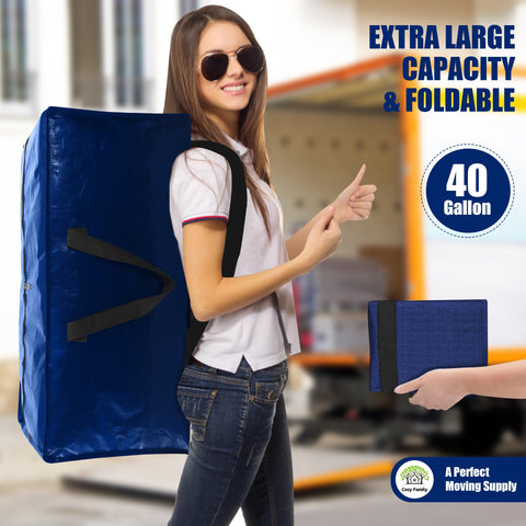 Cosy Family two filled bags stacked for efficient transport and space use benefit