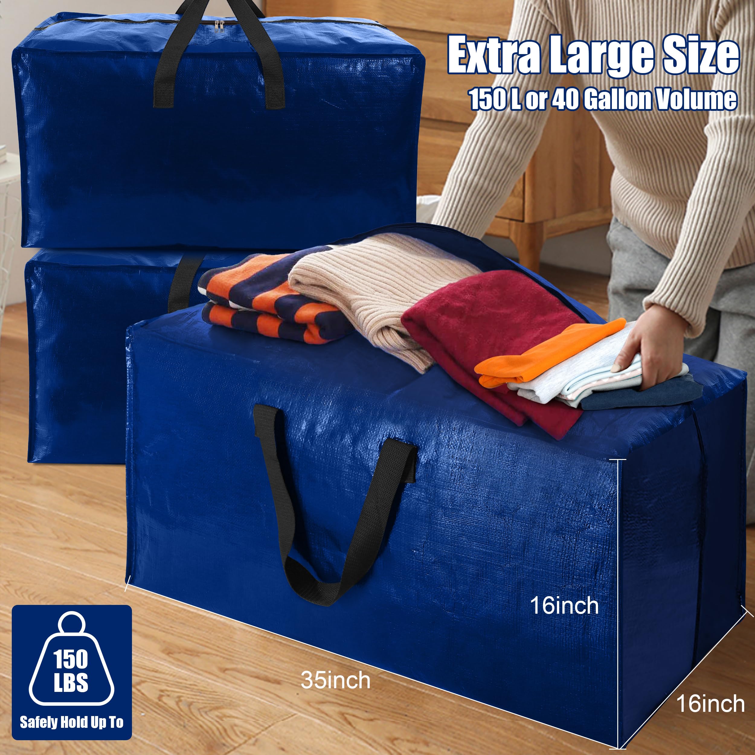 Cosy Family bag shown next to door to illustrate 40-gallon size and scale benefit