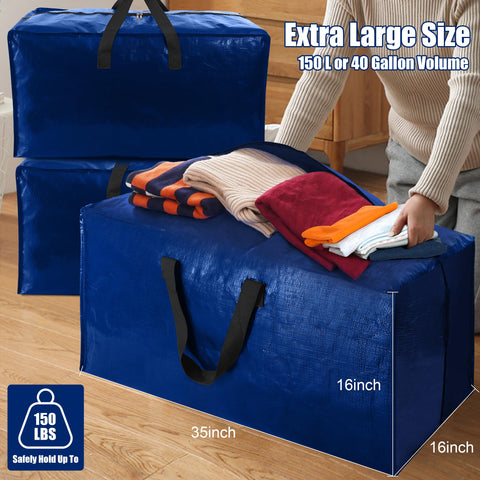 Cosy Family bag shown next to door to illustrate 40-gallon size and scale benefit