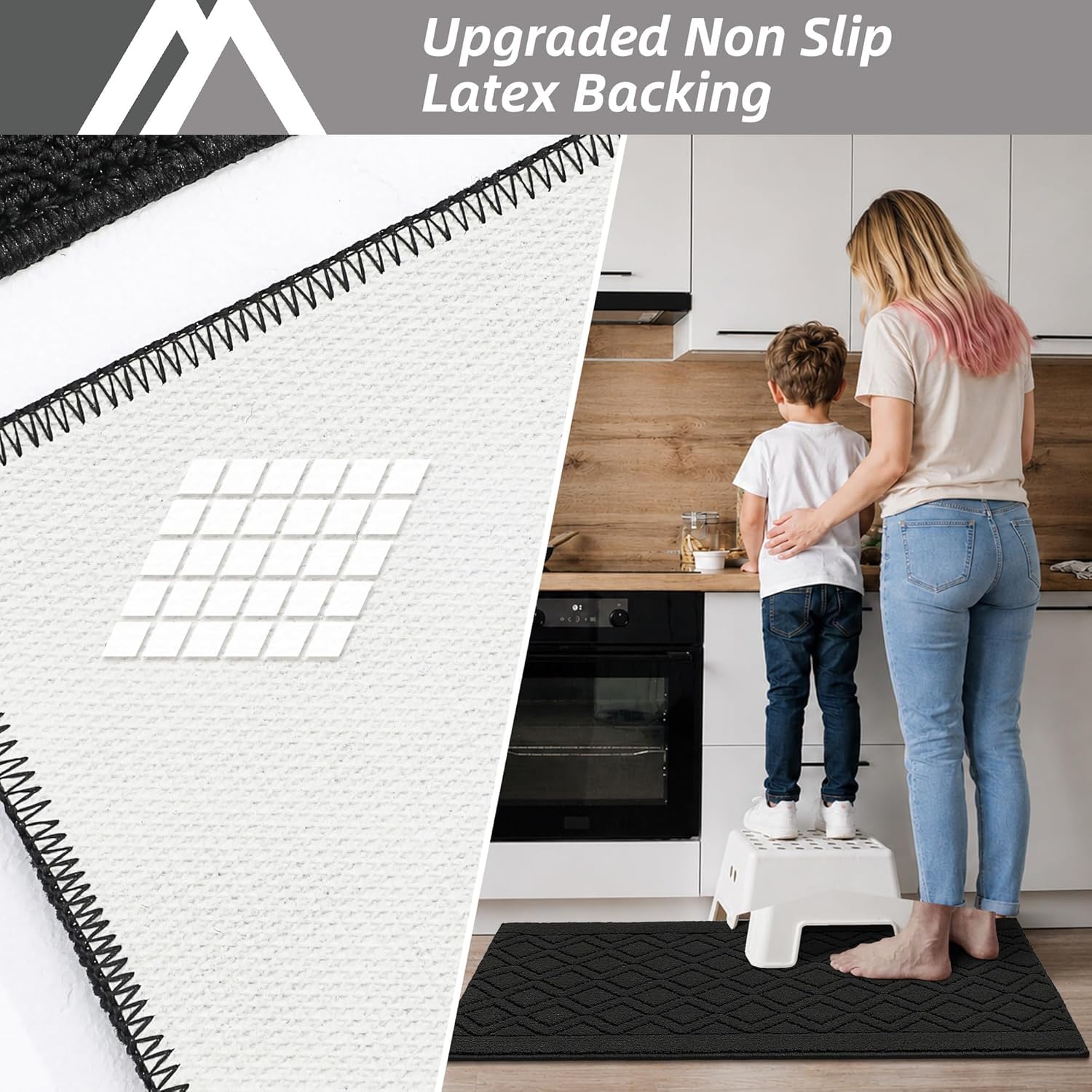 Side profile of COSY HOMEER mat showing anti-fatigue thickness and edge stability