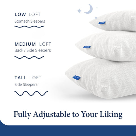 Cosy House Collection shredded memory foam detail illustrating adjustable support