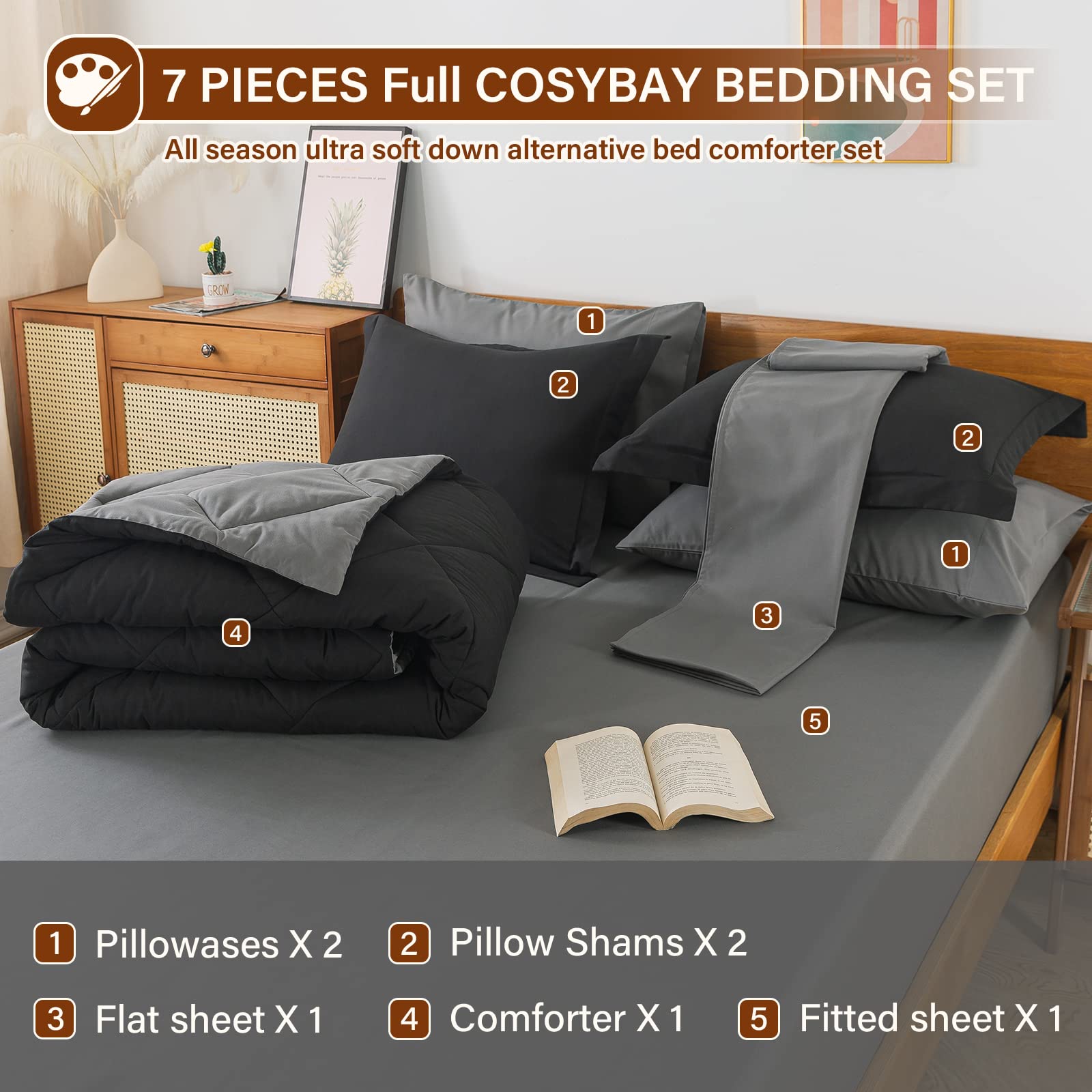 Cosybay styled bedroom with set installed illustrating instant room update