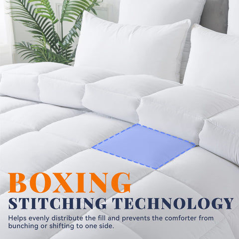 Cosybay comforter boxing stitch detail demonstrating even fill distribution and durability