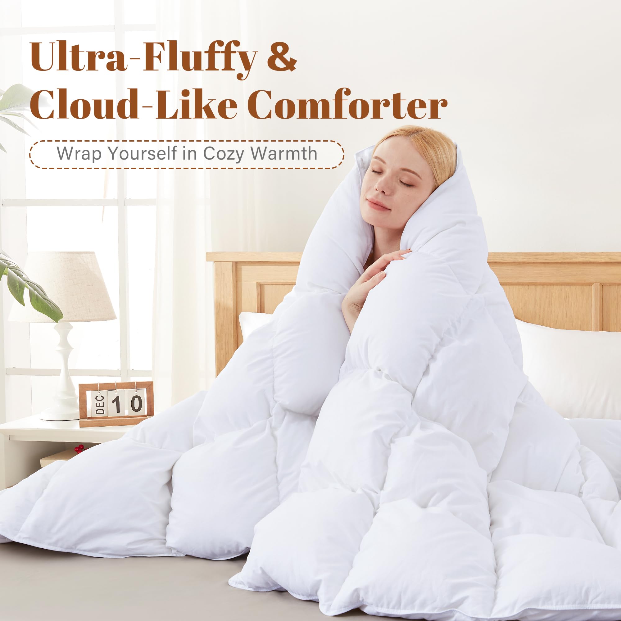 Cosybay feather and down fiber loft closeup offering plush lightweight warmth
