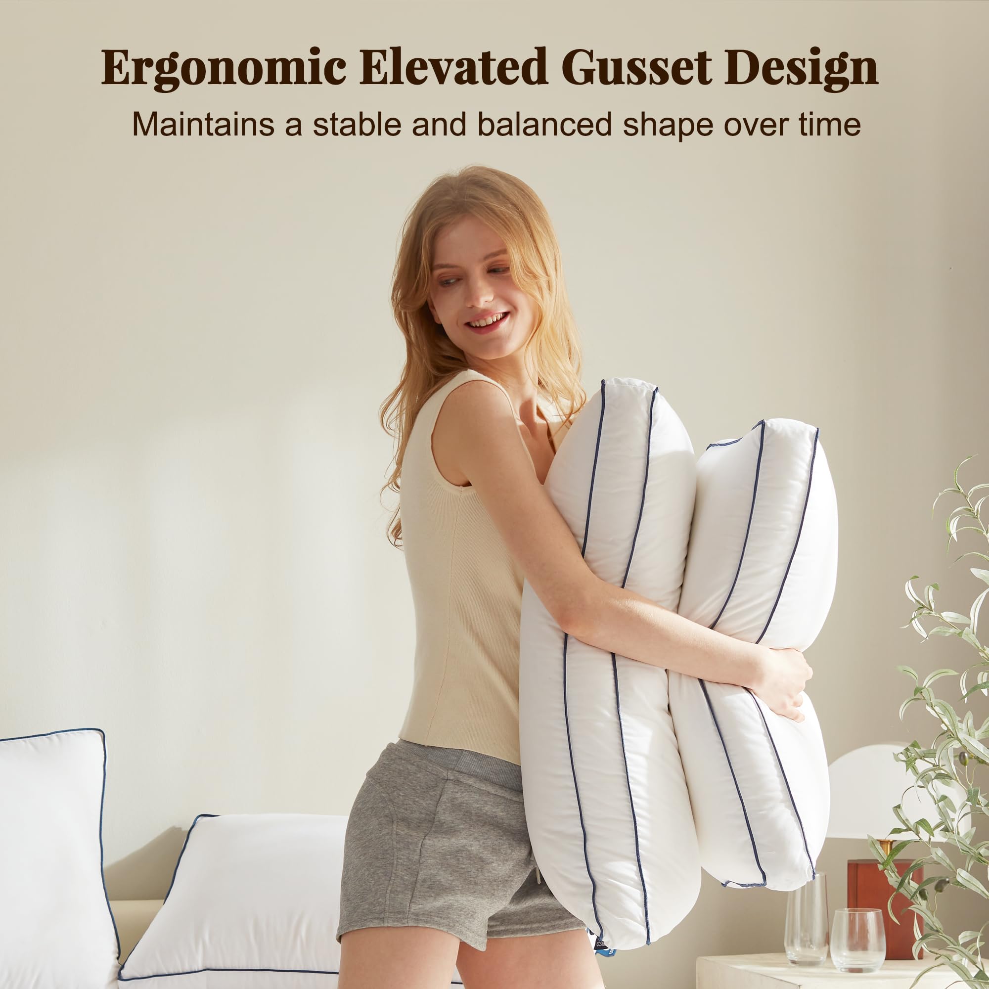 Cosybay pillows styled in luxury bedroom setting adding elegant comfort