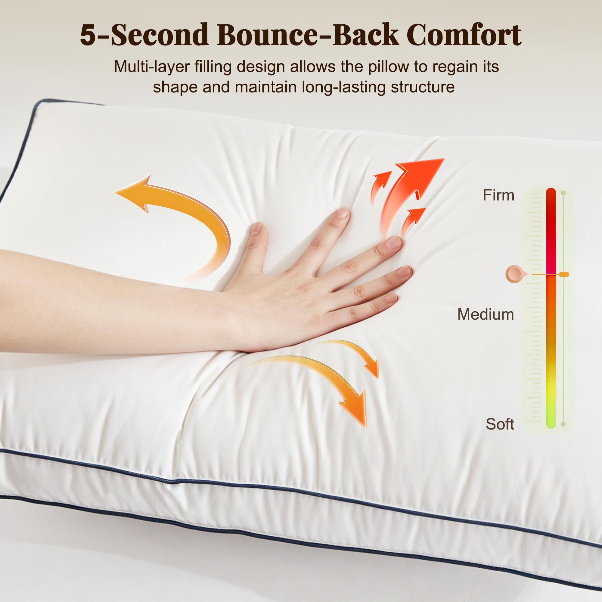 Cosybay king pillow on bed for size comparison and ideal bedding fit