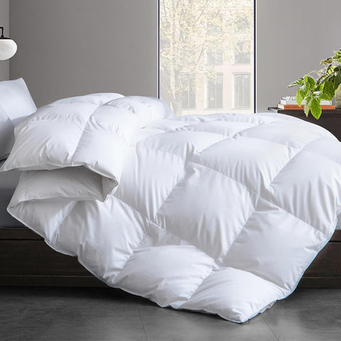 Cosybay twin comforter front view showing plush loft and neat finish benefit: inviting sleep