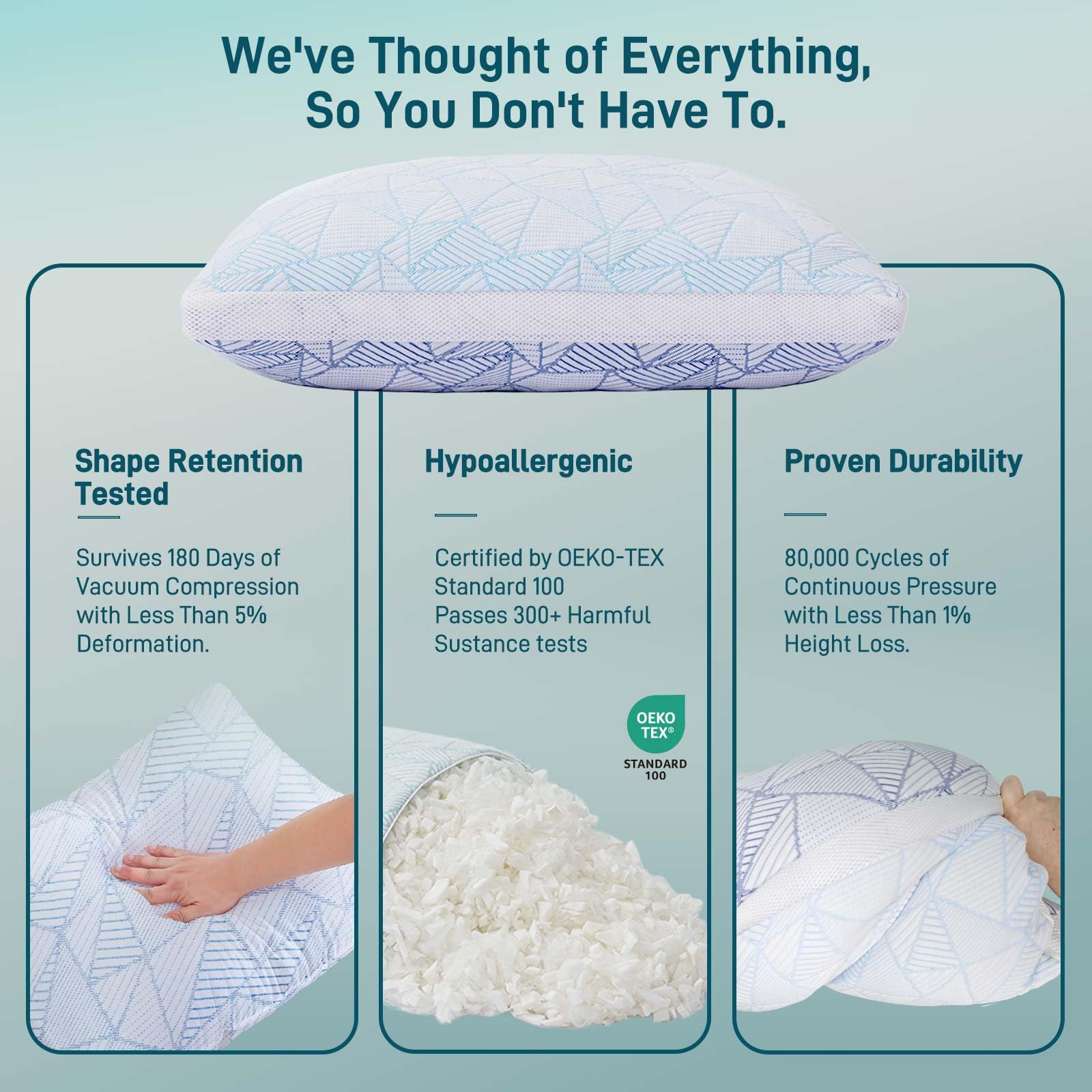 Cotelovo pillows styled in bedroom setting conveying restful sleep and refined comfort