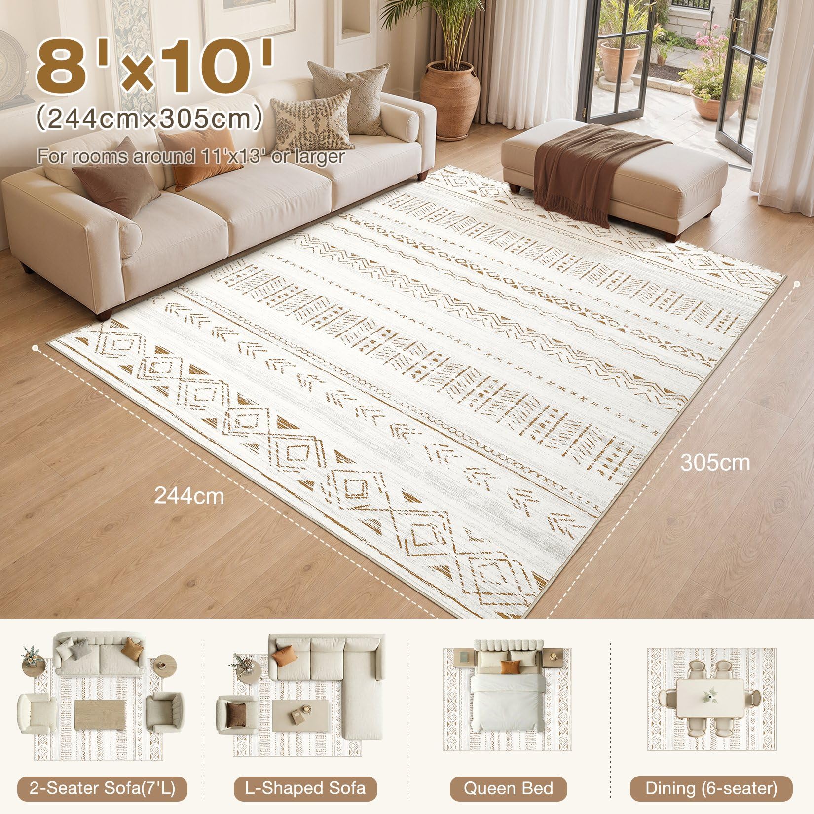 cotiled rug in kids playroom demonstrating easy-care, family-friendly surface
