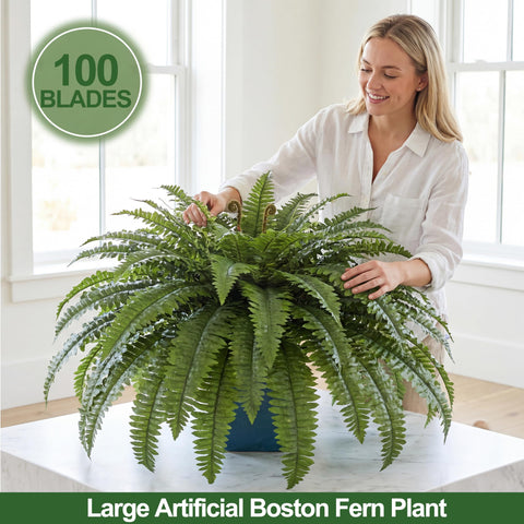 Cotlux faux fern styled in pot adding instant greenery to decor