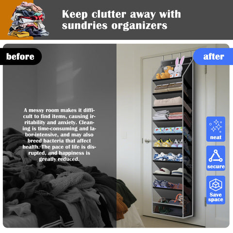 Cotohim metal hooks and top edge showing tool-free hangover protection benefit