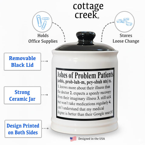 Cottage Creek closeup of permanent lettering highlighting long-lasting joke