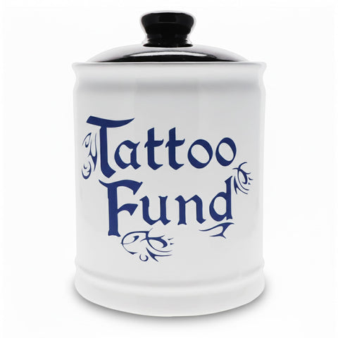 Cottage Creek front view of tattoo fund jar showing stylish saving benefit