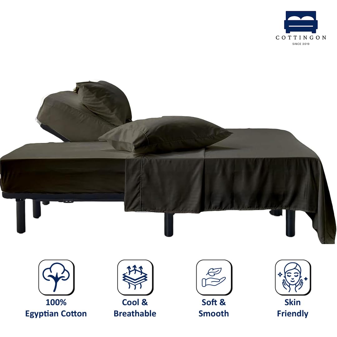 Cottingon split-top fitted sheet close-up showing secure elastic fit benefit