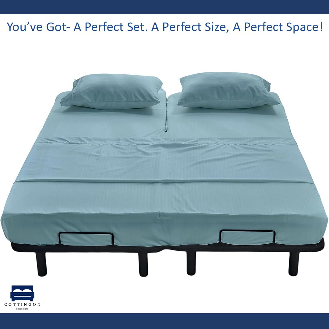 Cottingon fitted sheet on adjustable bed in use showing independent head lift benefit