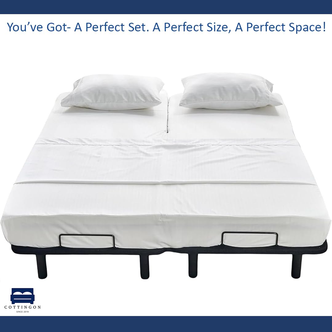 Cottingon sheets on an adjustable bed showing independent head movement